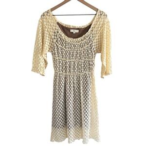 Umgee Lace Overlay Mini Dress Women’s Medium Boho Cottagecore Party
